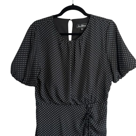 Sam Edelman Polka Dot Puff Sleeve Ruched Dress - Picture 5 of 13